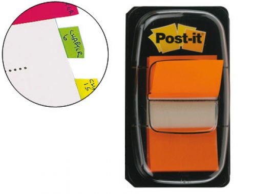 Bandas separadoras post-it index 3m, 25,4x43,1 mm laranja dispensador de 50 unidades , Post-it , 14536 , 0021200707544